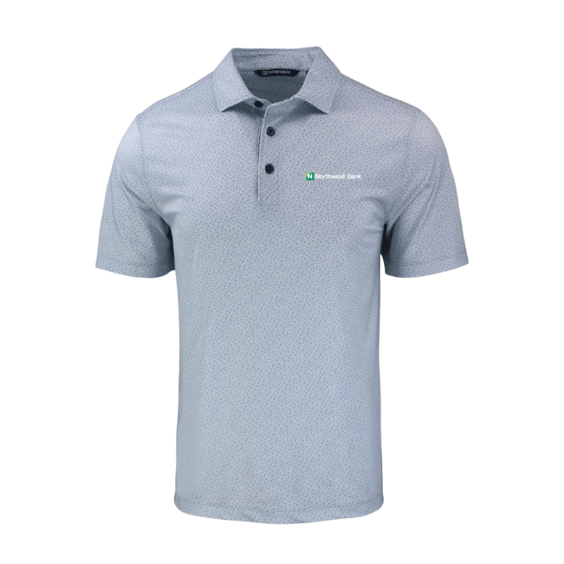 Cutter & Buck Pike Eco Pebble Print Stretch Recycled Mens Polo